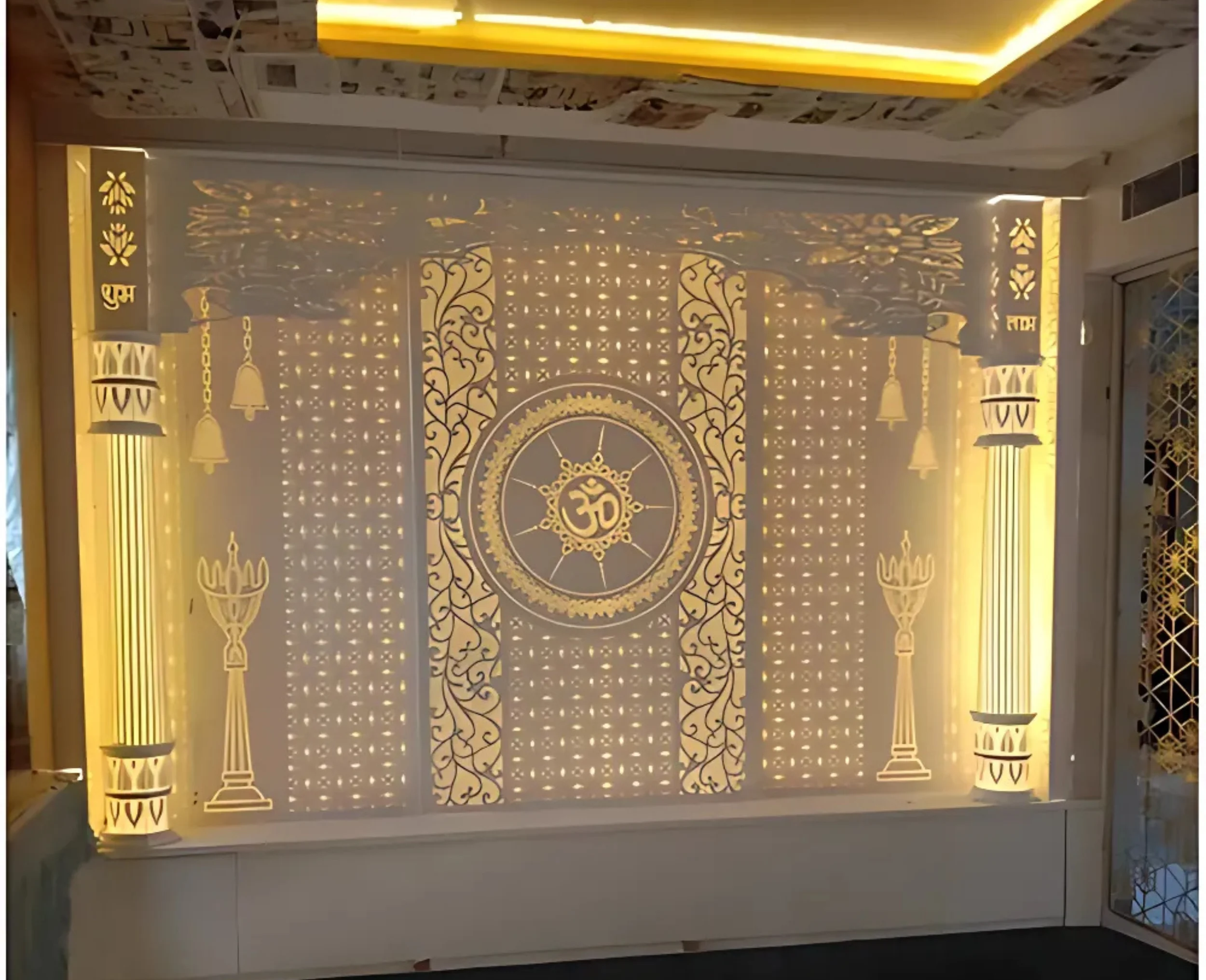 Corian Temple with Backlight Manufacturers In Delhi - Stone Arts