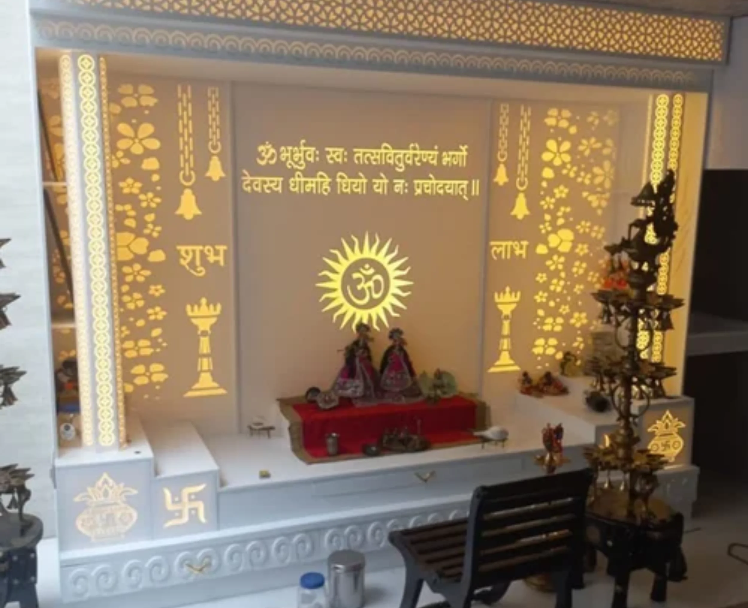 Radha Krishan Back Panel Corian Temple Manufacturers In Delhi